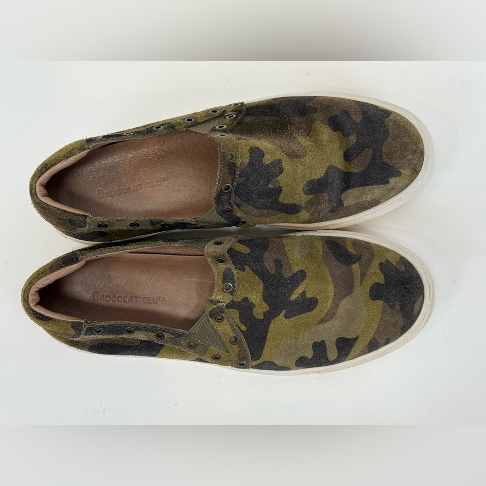 CHOCOLATE BLU Olive camo NOELLA  slip on sneakers size 40/9.5-10US - Picture 7 of 8